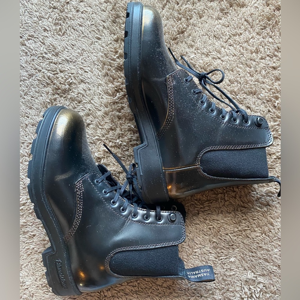 Blundstone Black/golden Ankle Boots Durable Leather - New